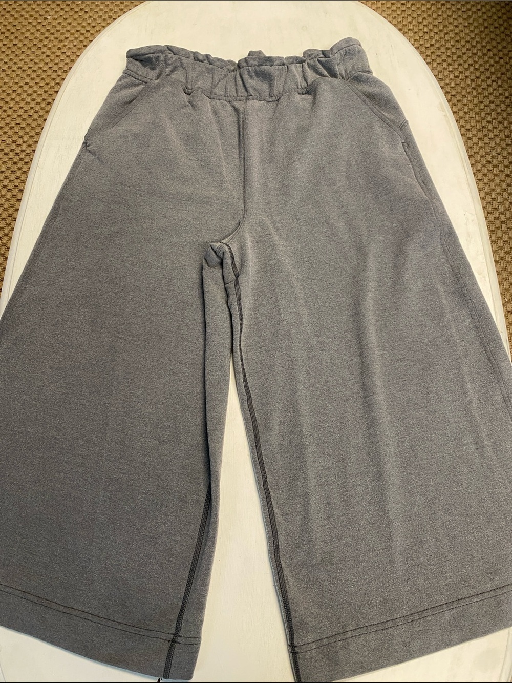 lululemon athletica Heather Gray Ribbed Waistband Pants